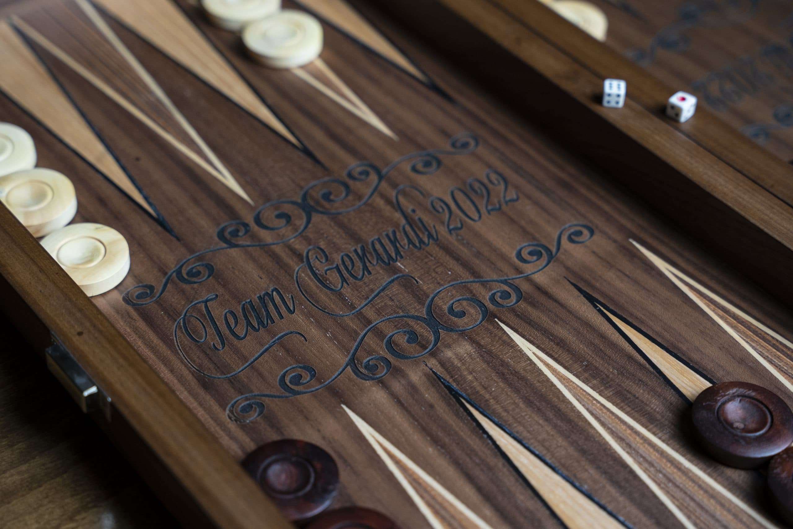 Handcrafted Walnut Backgammon Personalization CT50 - Küçük Görsel 7