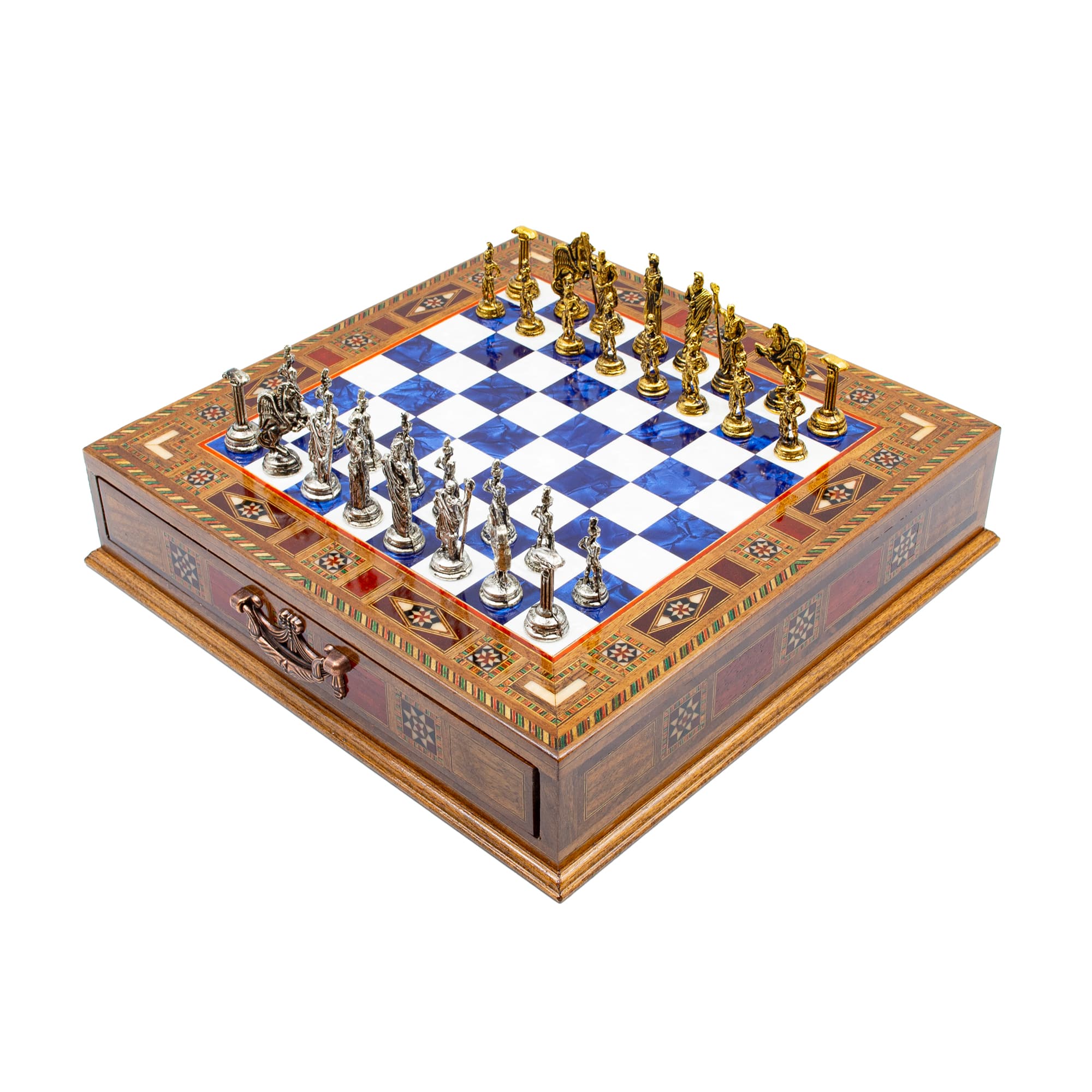 Storage Chess Roman Carved SC38S - 32cm - Mavi Tahta