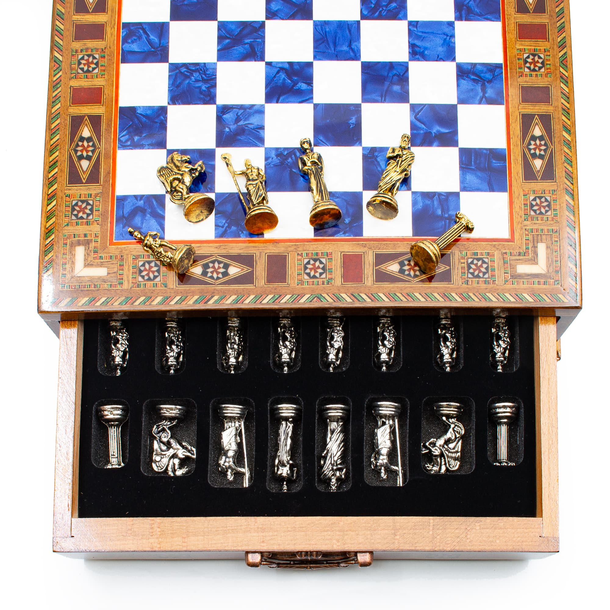 Storage Chess Roman Carved SC38S - 32cm - Mavi Tahta - Görsel 2