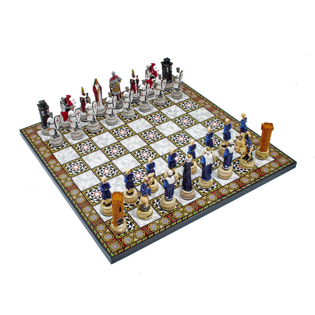 Mosaic Patterned Foldable Chess SEDDEF36OSM - Küçük Görsel 5