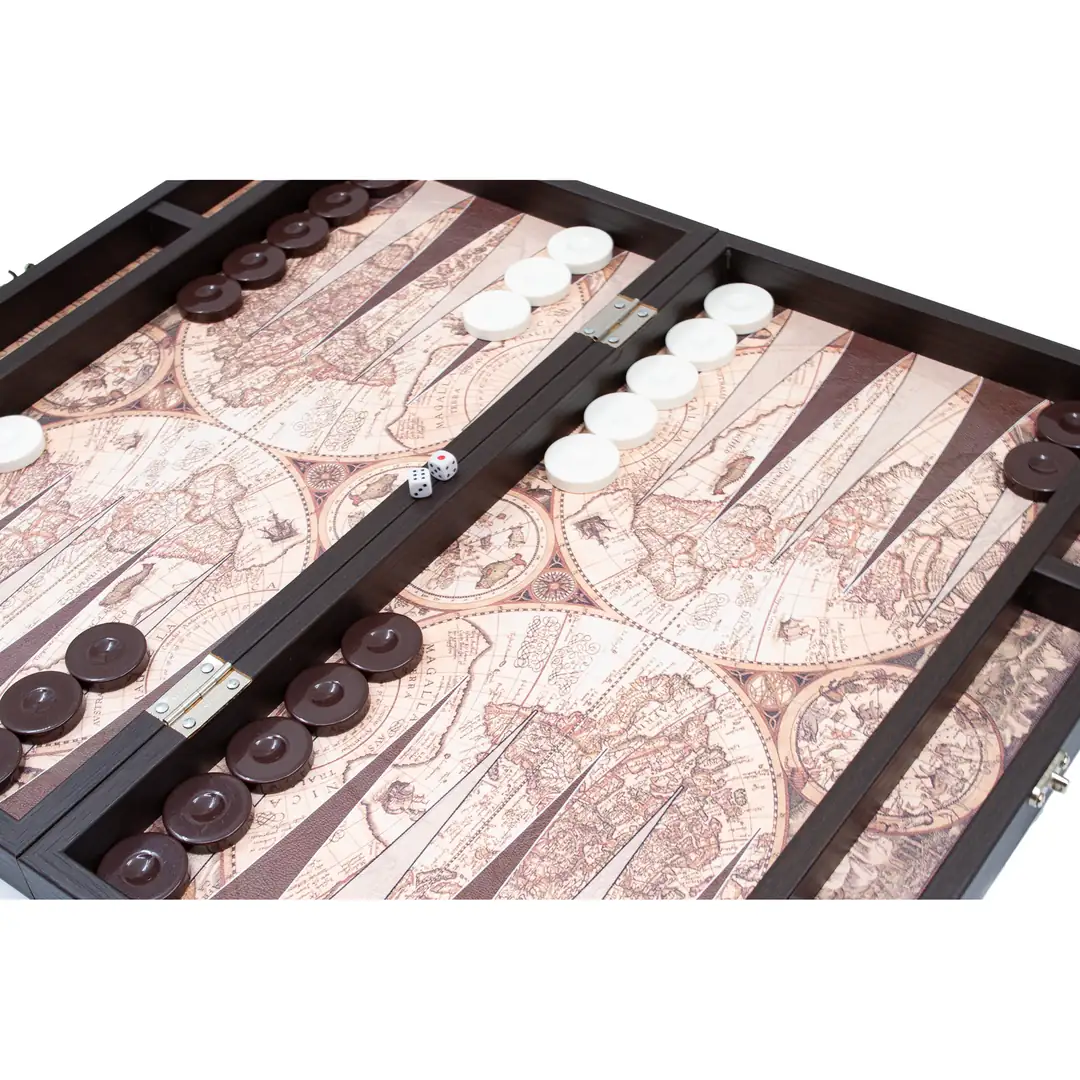 Leather World Map Backgammon TDATLS50 - Küçük Görsel 6