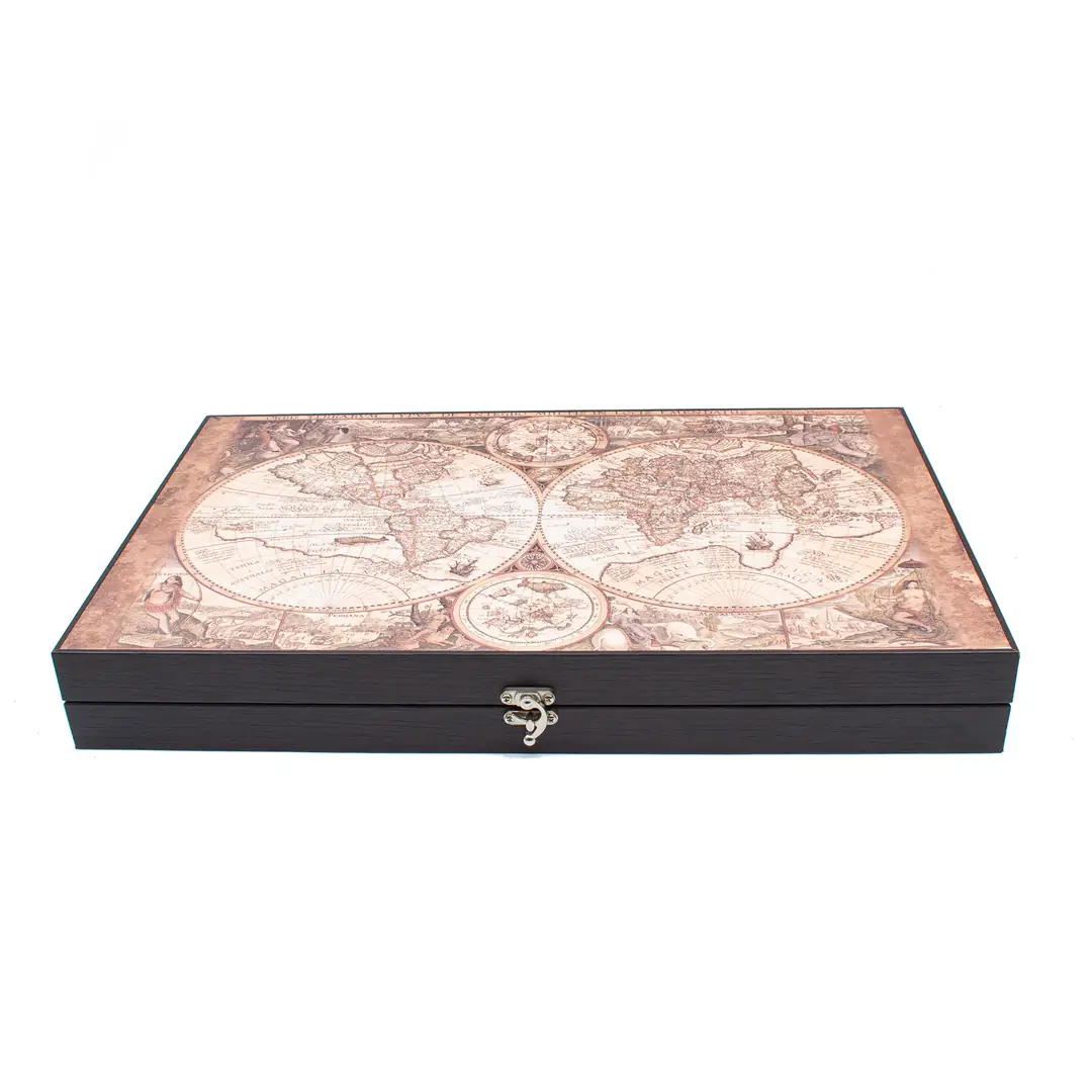 Leather World Map Backgammon TDATLS50 - Küçük Görsel 5