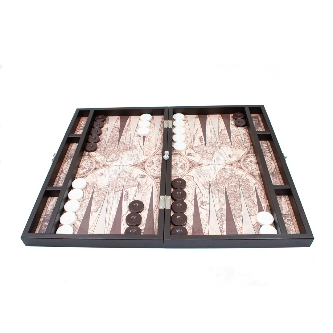 Leather World Map Backgammon TDATLS50 - Küçük Görsel 7