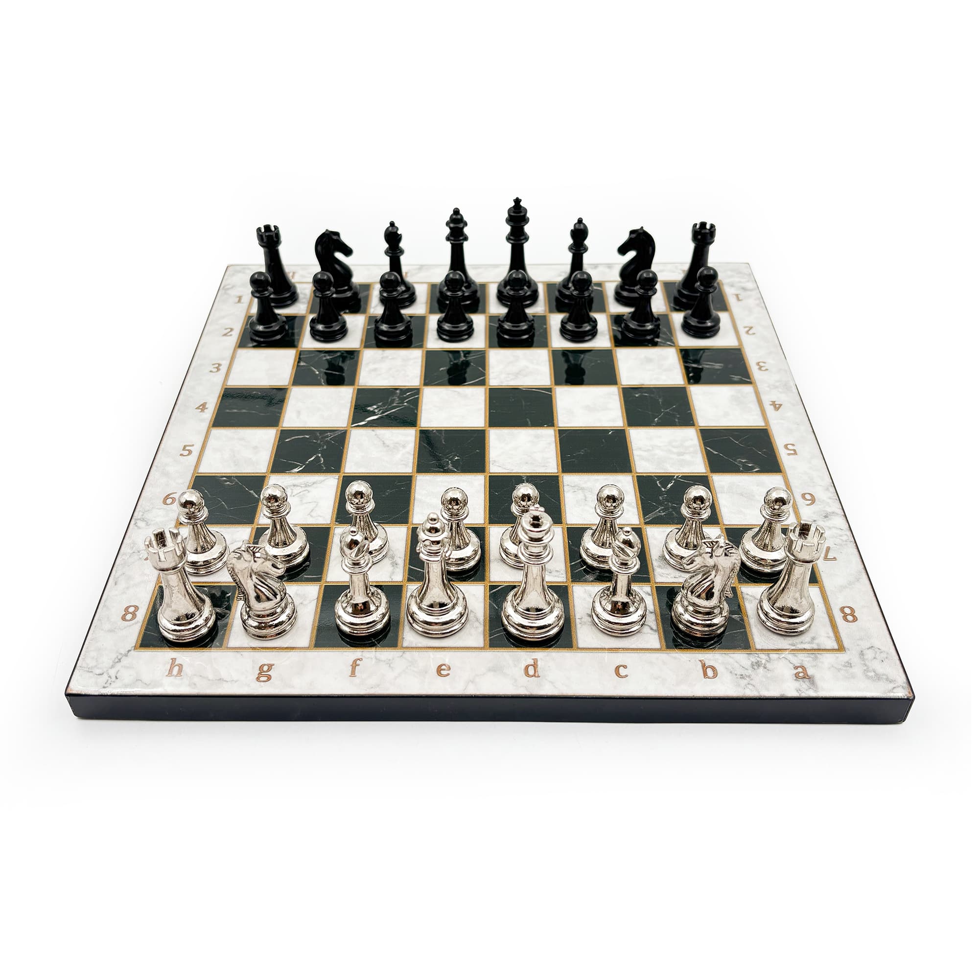 Wooden Chess Set – Metal Stone MERDUZ36S - Küçük Görsel 11