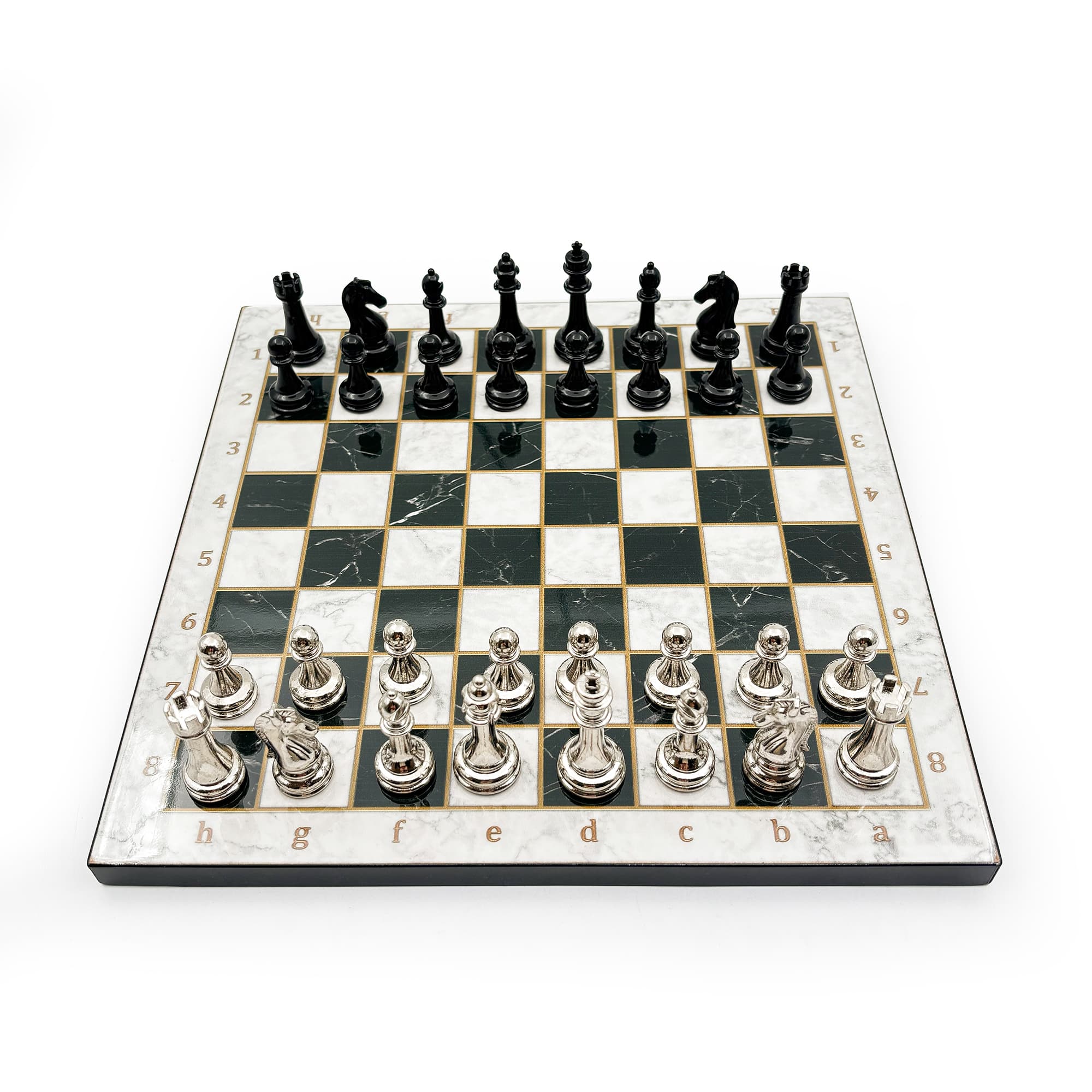 Wooden Chess Set – Metal Stone MERDUZ36S - Küçük Görsel 10