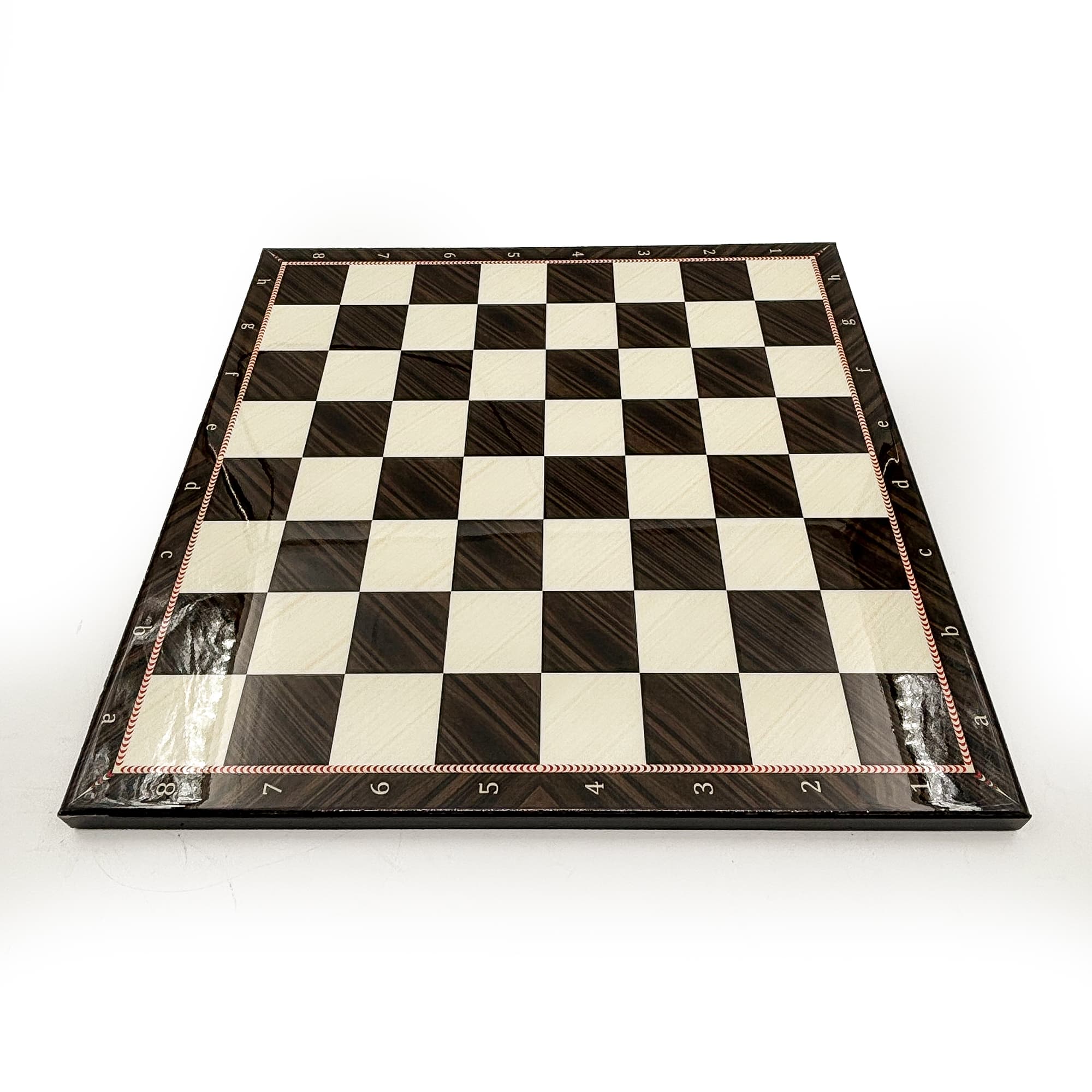 Handmade Walnut Patterned Wooden Chess Set – Metal Stone DC36 - Küçük Görsel 5