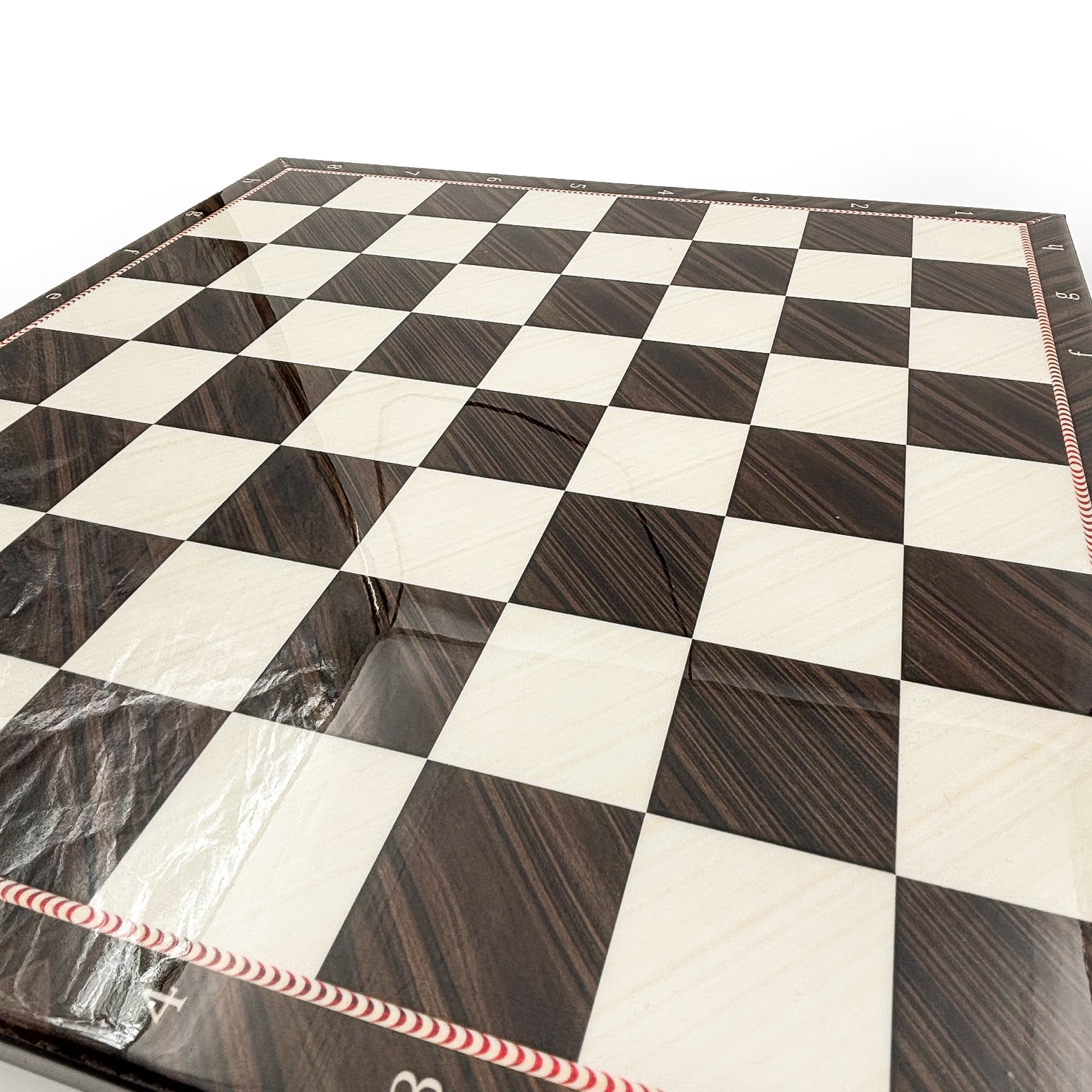 Handmade Walnut Patterned Wooden Chess Set – Metal Stone DC36 - Görsel 3