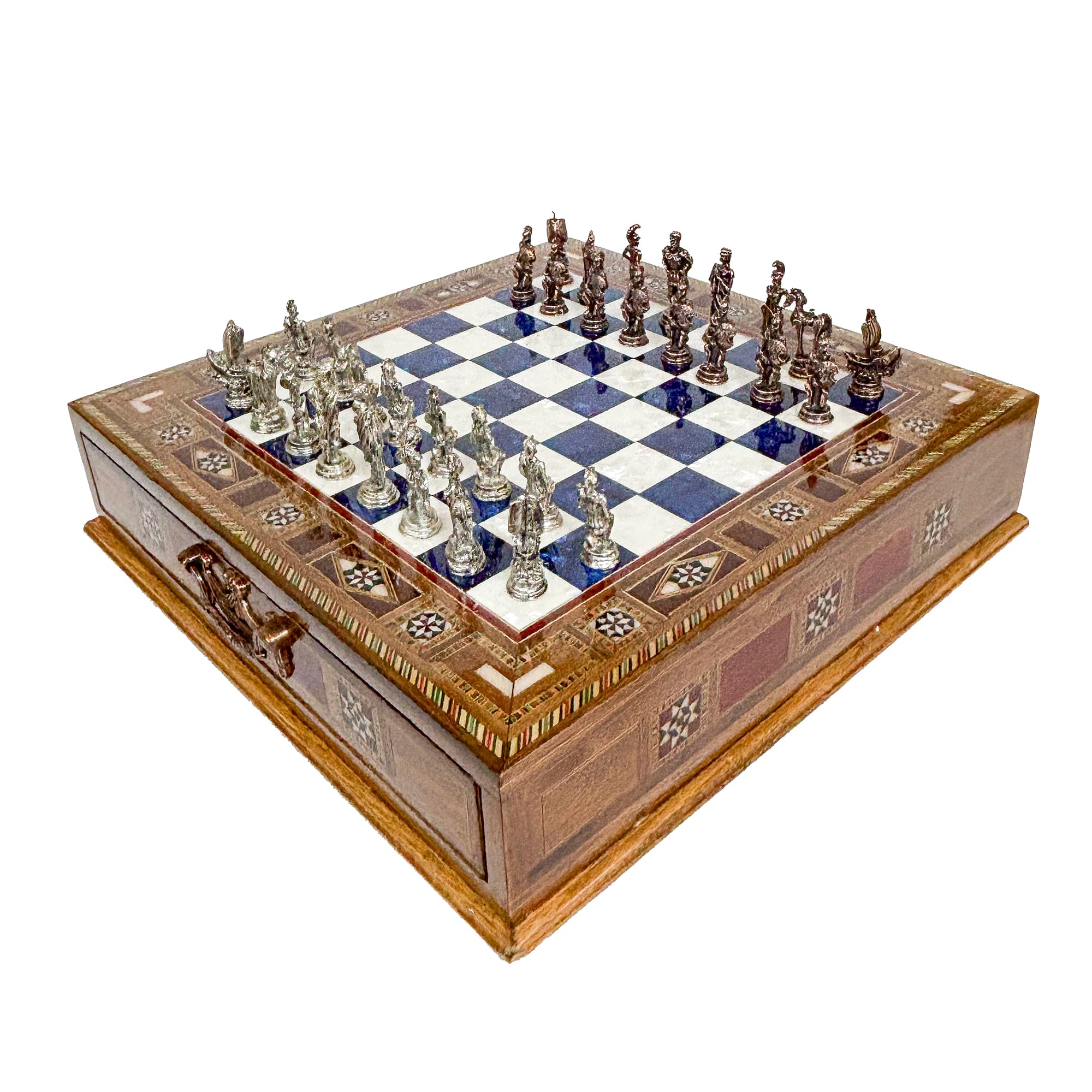 Trojan Stone Chess Set with Drawers SC32MTRV